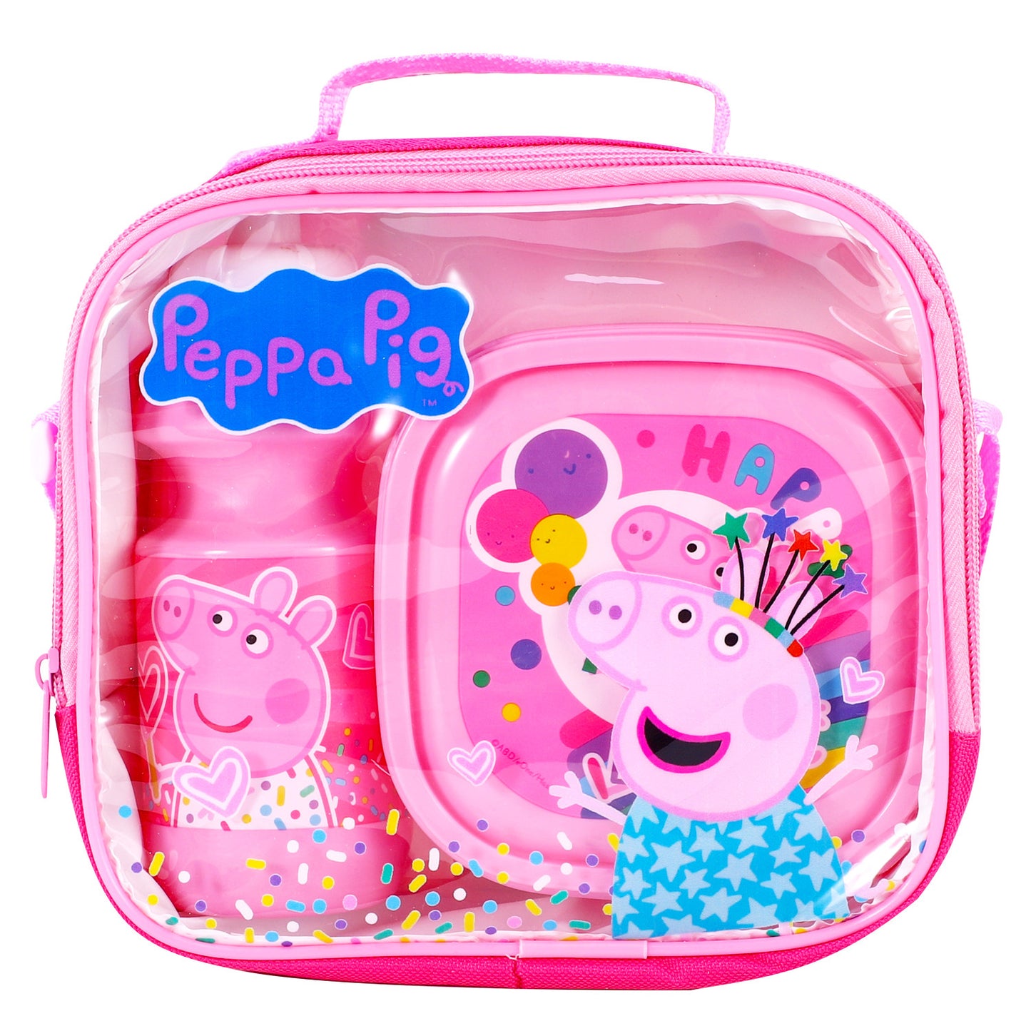 ppa Pig 3Pc Lunch Set, Lunch Bag, Plastic Bottle, Storage Container School Day