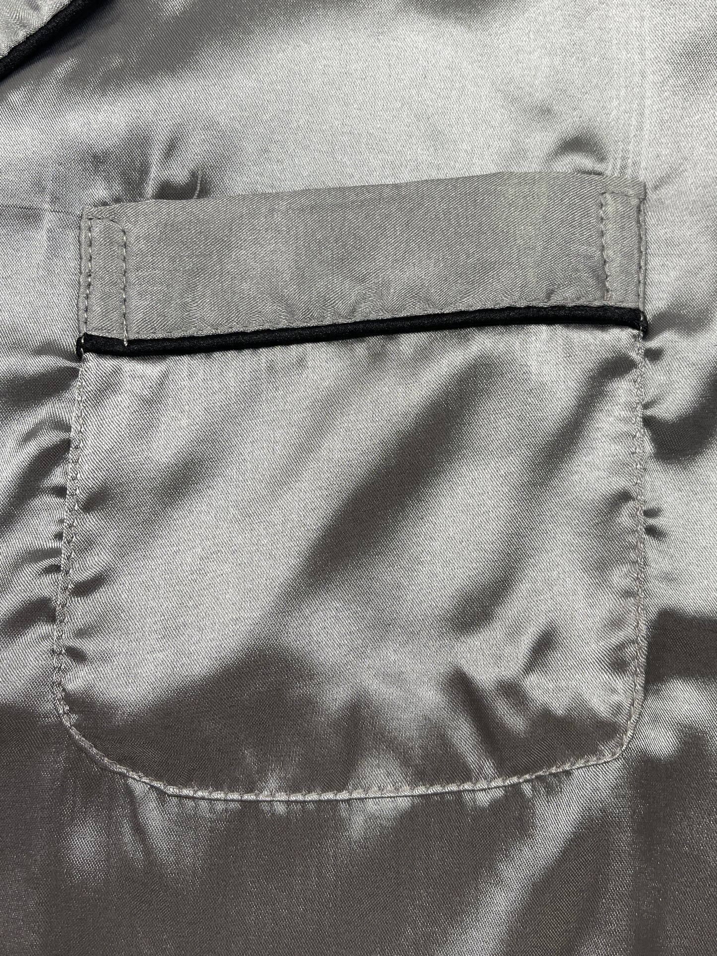 Ladies Satin Short Pyjama Set – Button-Up Shirt & Shorts – Silver or Black