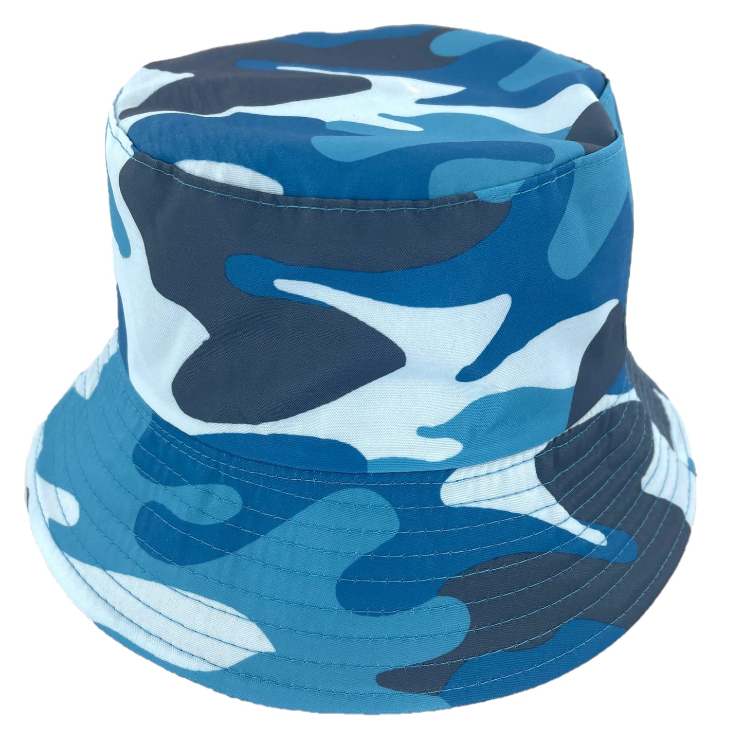 Boys Reversible Bucket Hat Blue/Camo Print Summer Sun Hat