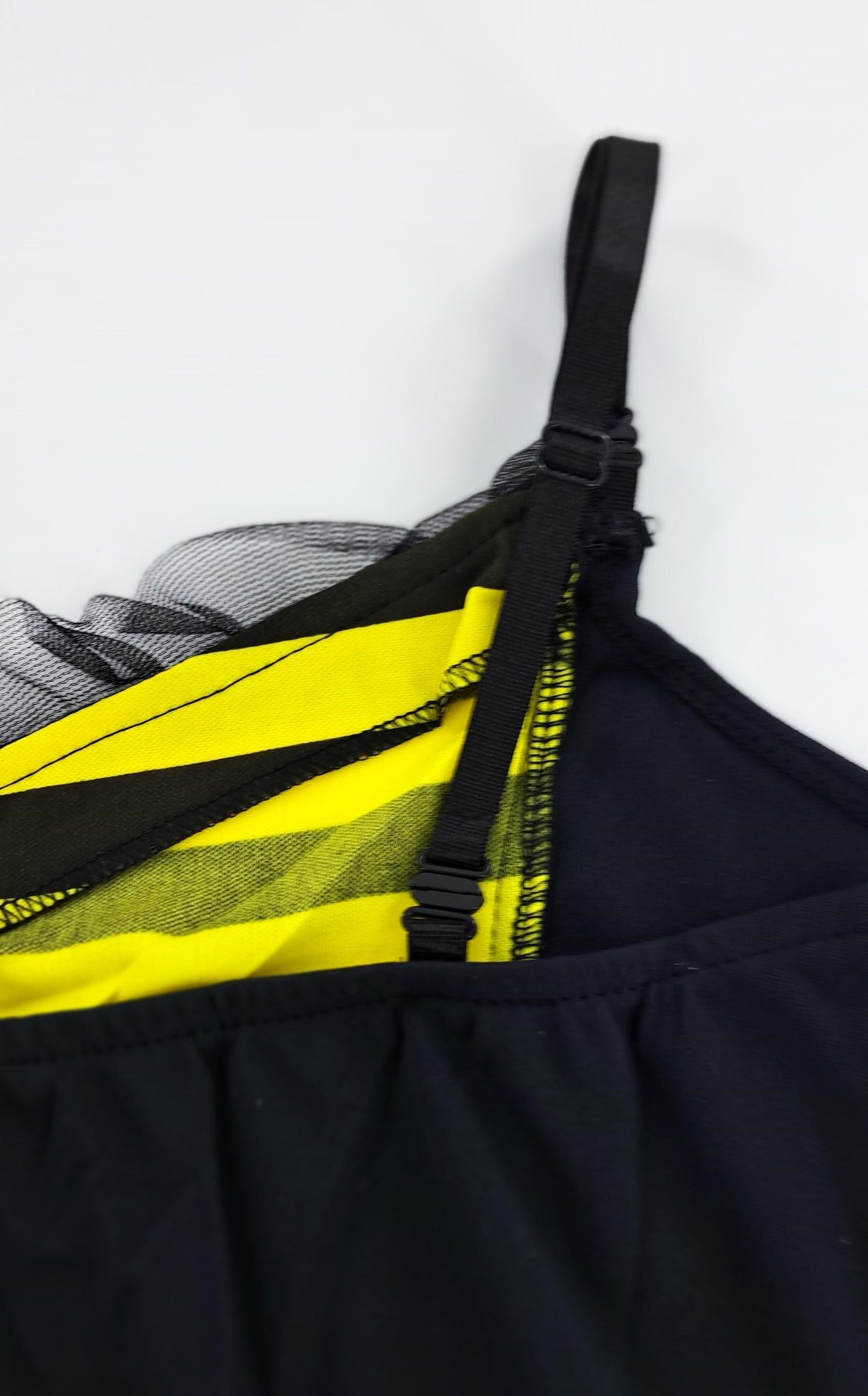 Yellow And Black Bumble Bee Vest Basque Top Size M (12-14)