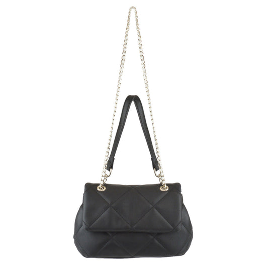 Ladies Versatile Black Quilted Cross Body Bag with Adjustable Chain Strap