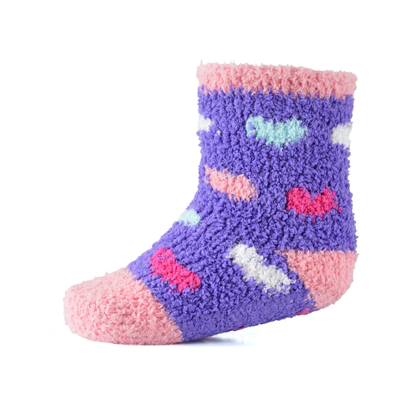 4 Pairs Baby Girls' Supersoft Fluffy Patterned Socks with Grippers