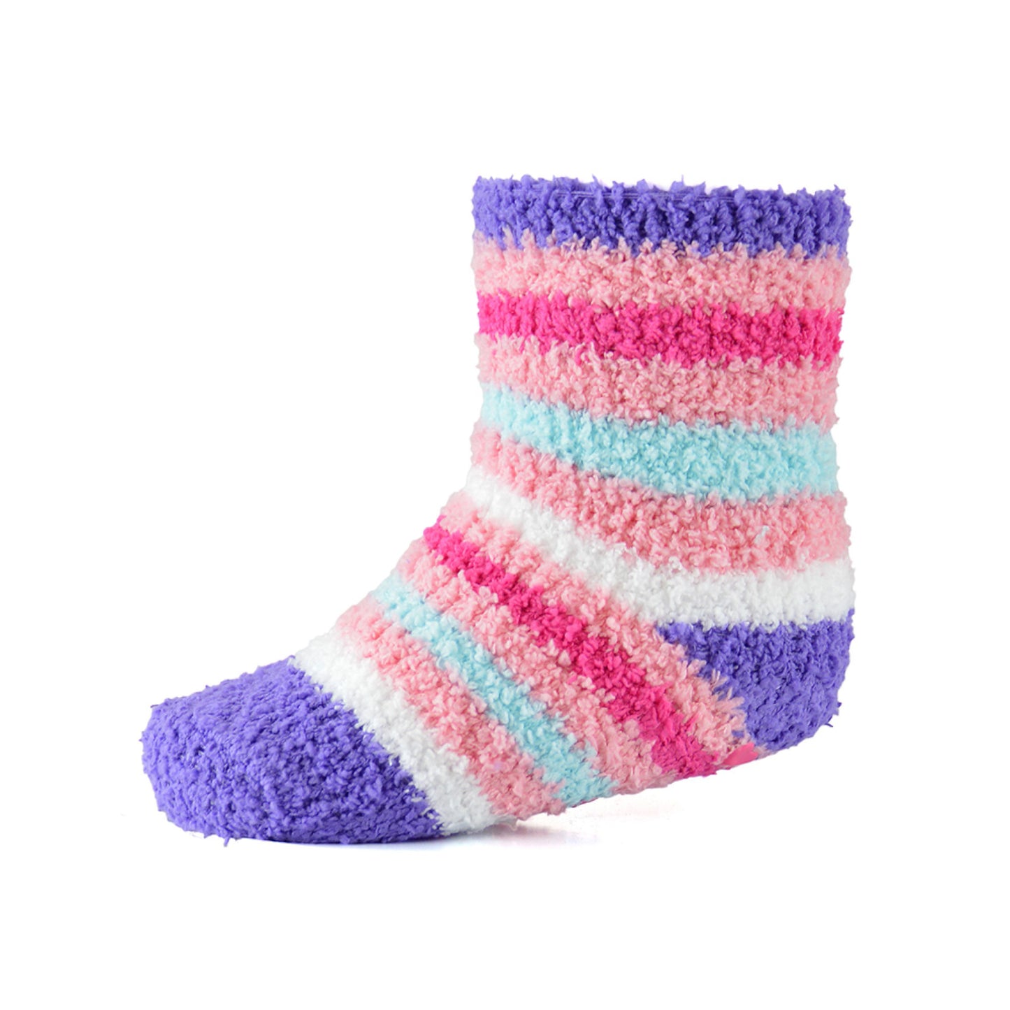 4 Pairs Baby Girls' Supersoft Fluffy Patterned Socks with Grippers