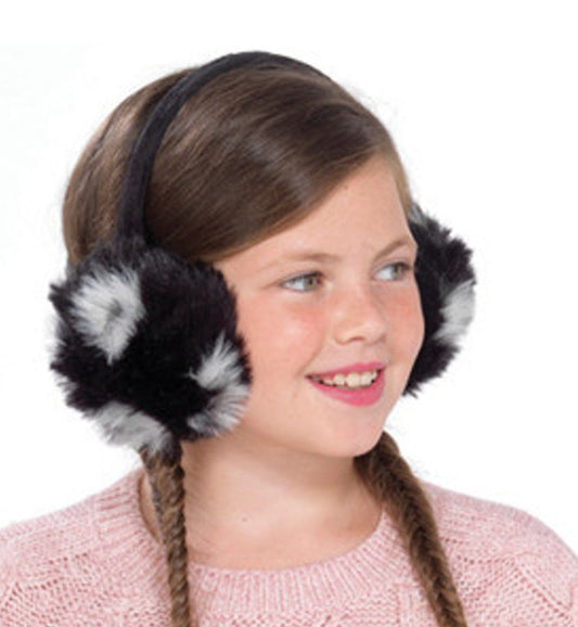 Girls Fluffy Faux Fur Earmuffs – Winter Ear Warmers, Pink or Grey, Up to 12 Yrs