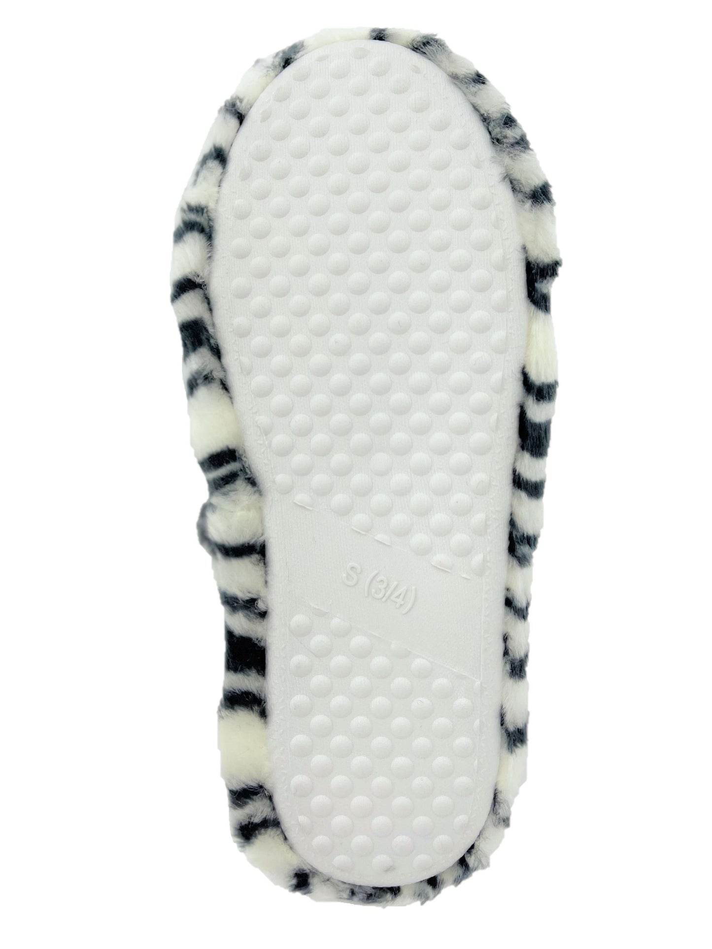 Ladies Plush 3D Zebra Novelty Slip On Mule Slippers