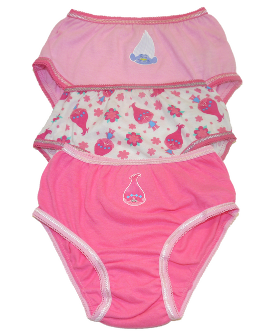 Trolls Girls 3 Pack Cotton Knickers Underwear Briefs