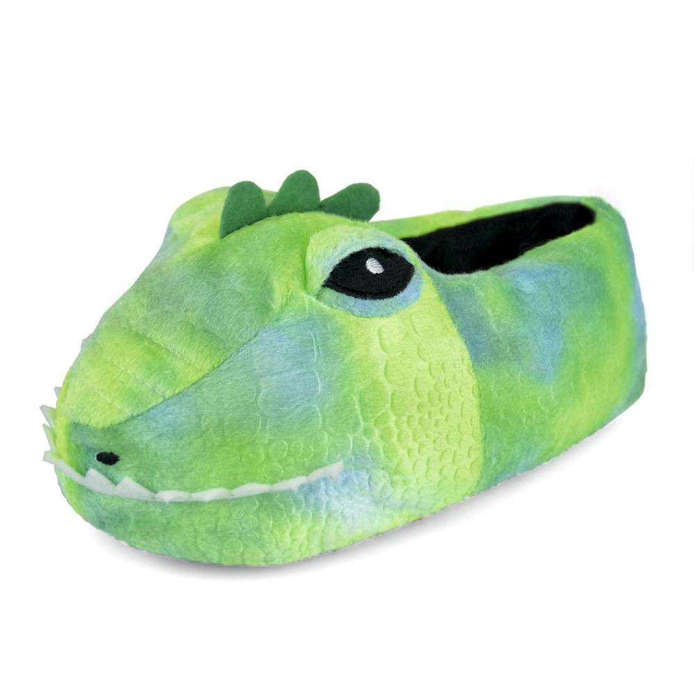 Boys Dinosaur Head 3D Plush Novelty Slippers