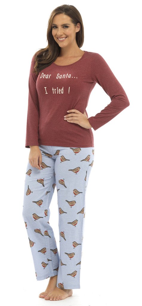 Ladies “Dear Santa. I Tried” Christmas Pyjama Set Size UK 16-18