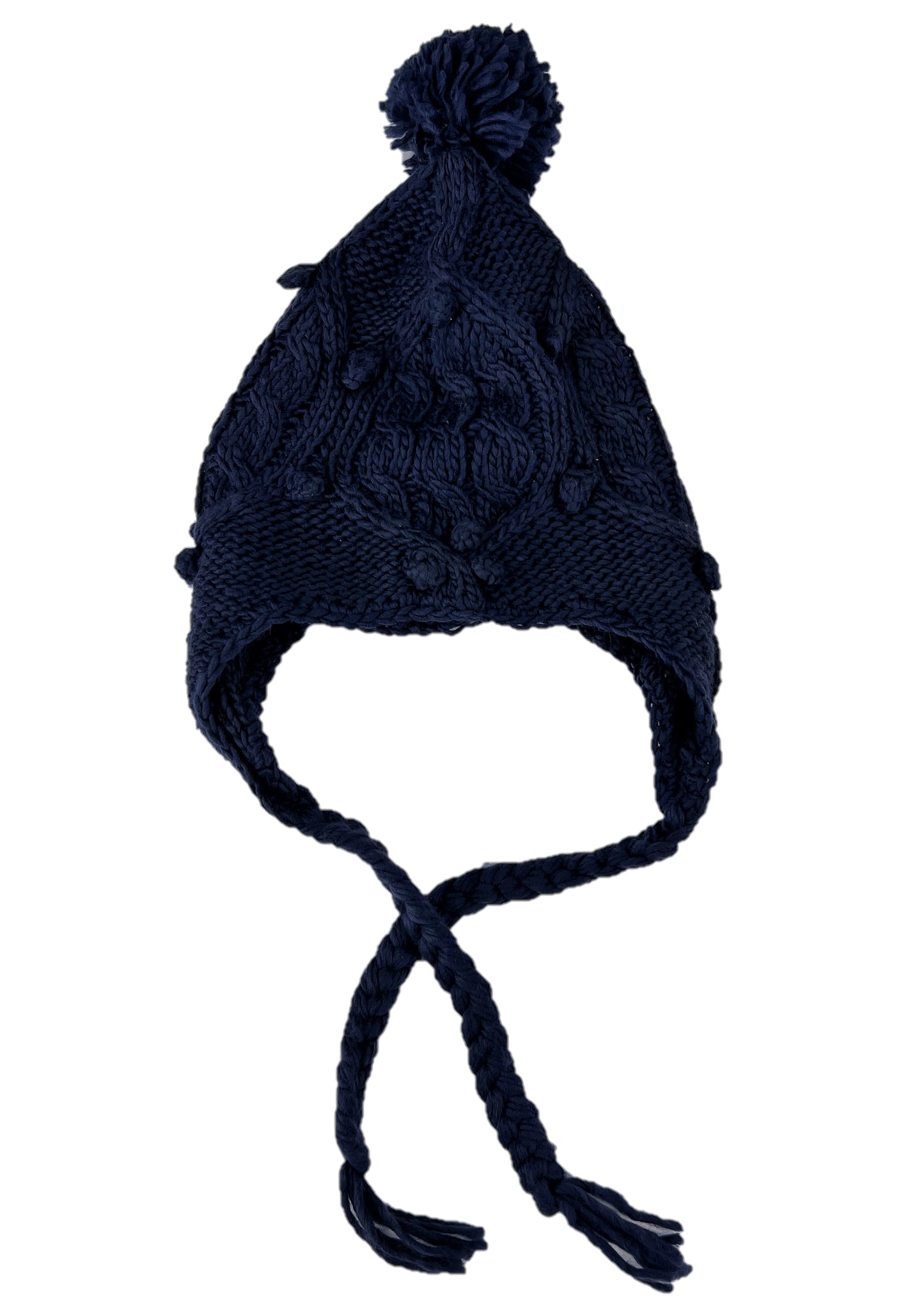 Ladies Peruvian Bobble Hat Knitted Winter Cold Weather Hat - 2 Colours to Choose