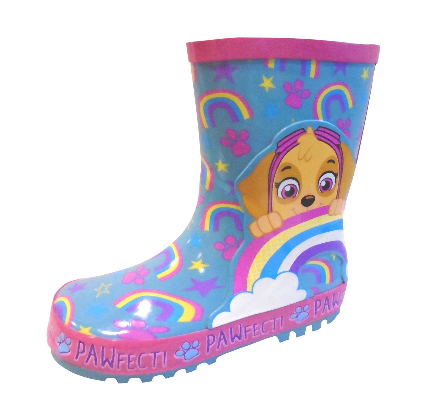 Paw Patrol "Pawfect" Rainbow Wellington Boots - UK 5 Child - REDUCED
