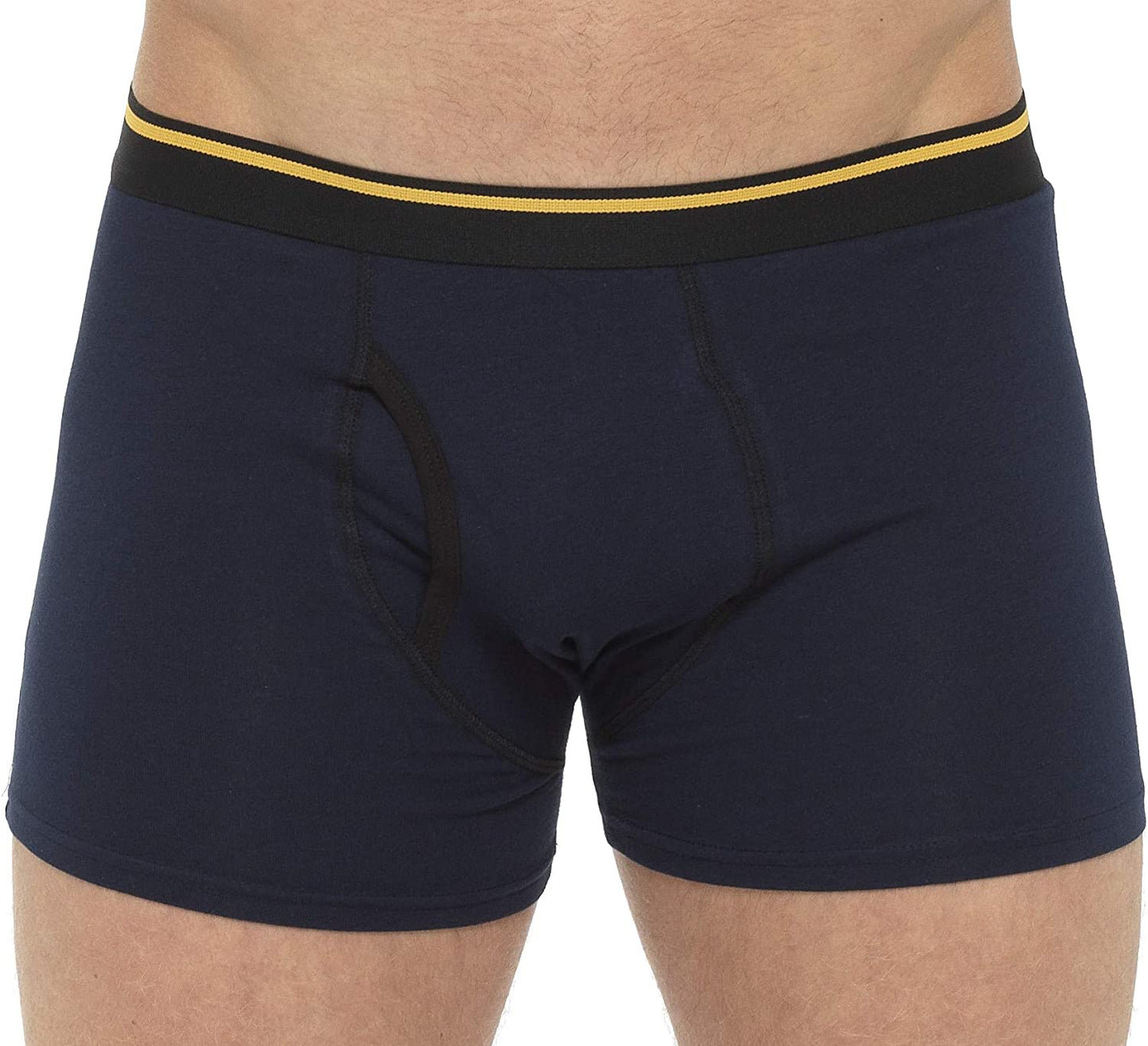 6 Pack Men's Cotton Rich Trunks with Keyhole