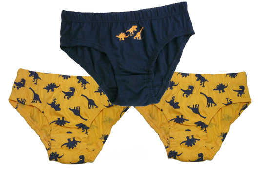 Boys 3 Pack Dinosaur Cotton Underpant Briefs