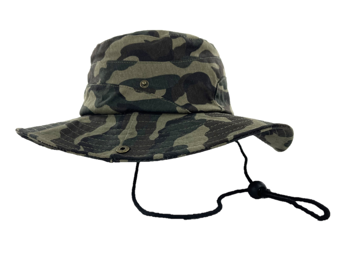 Men's Camo Print Wide-Brimmed Cowboy Hat Safari Bush Sun Hat