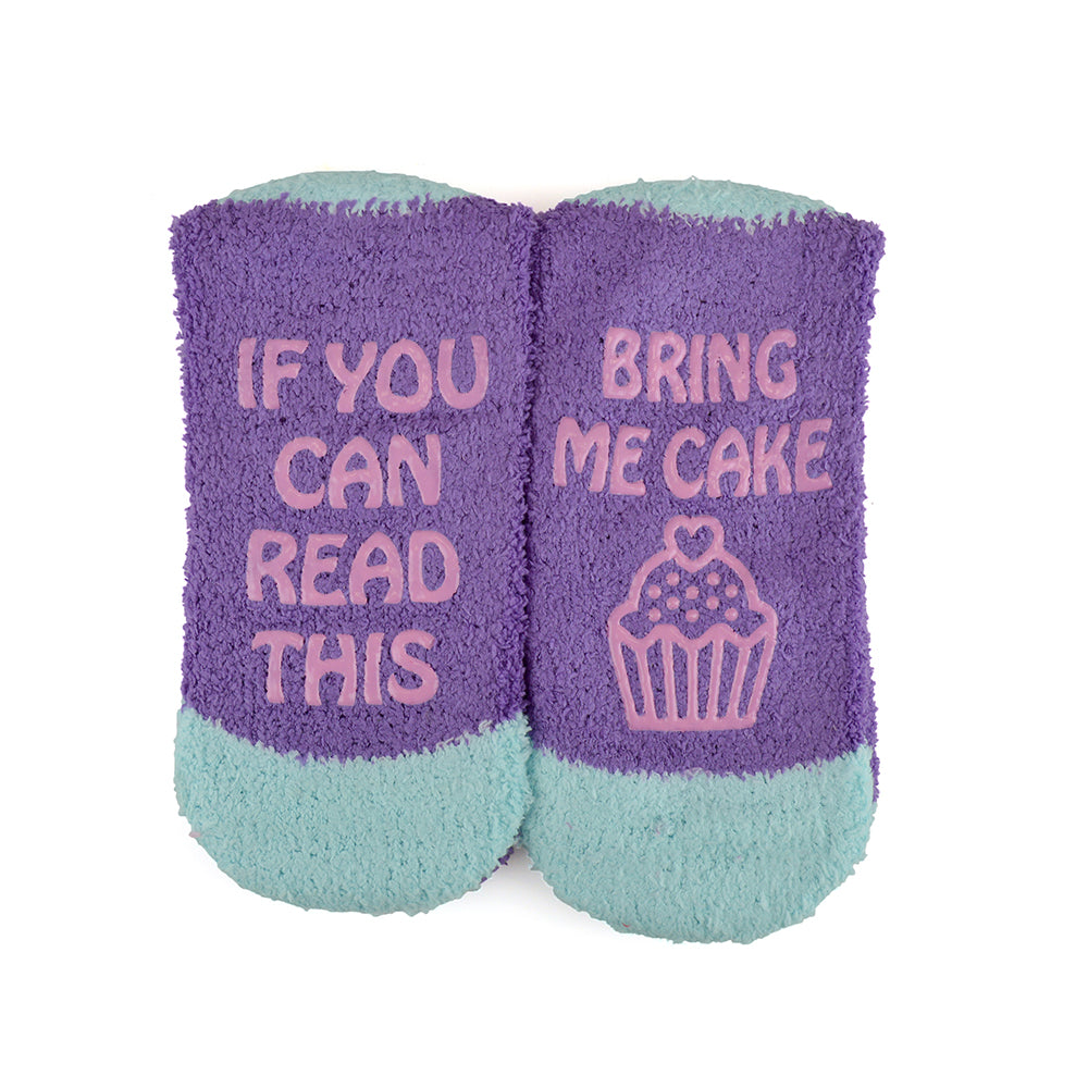 Ladies Cosy Snowsoft Slogan Gripper Socks Bed Socks 3 Pack