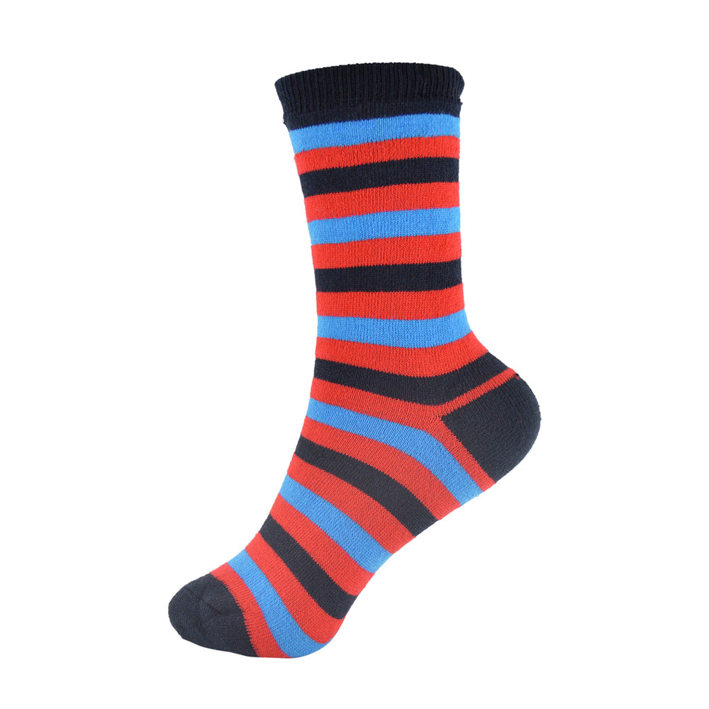 Boys 4 Pack Colourful Stripes Patterned Thermal Socks Various Sizes Available