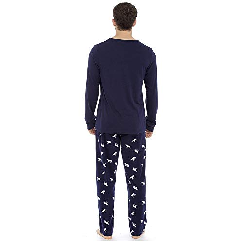 Mens Christmas Print Navy Pyjamas ('Tis The Season to be Sleepy) 2XL