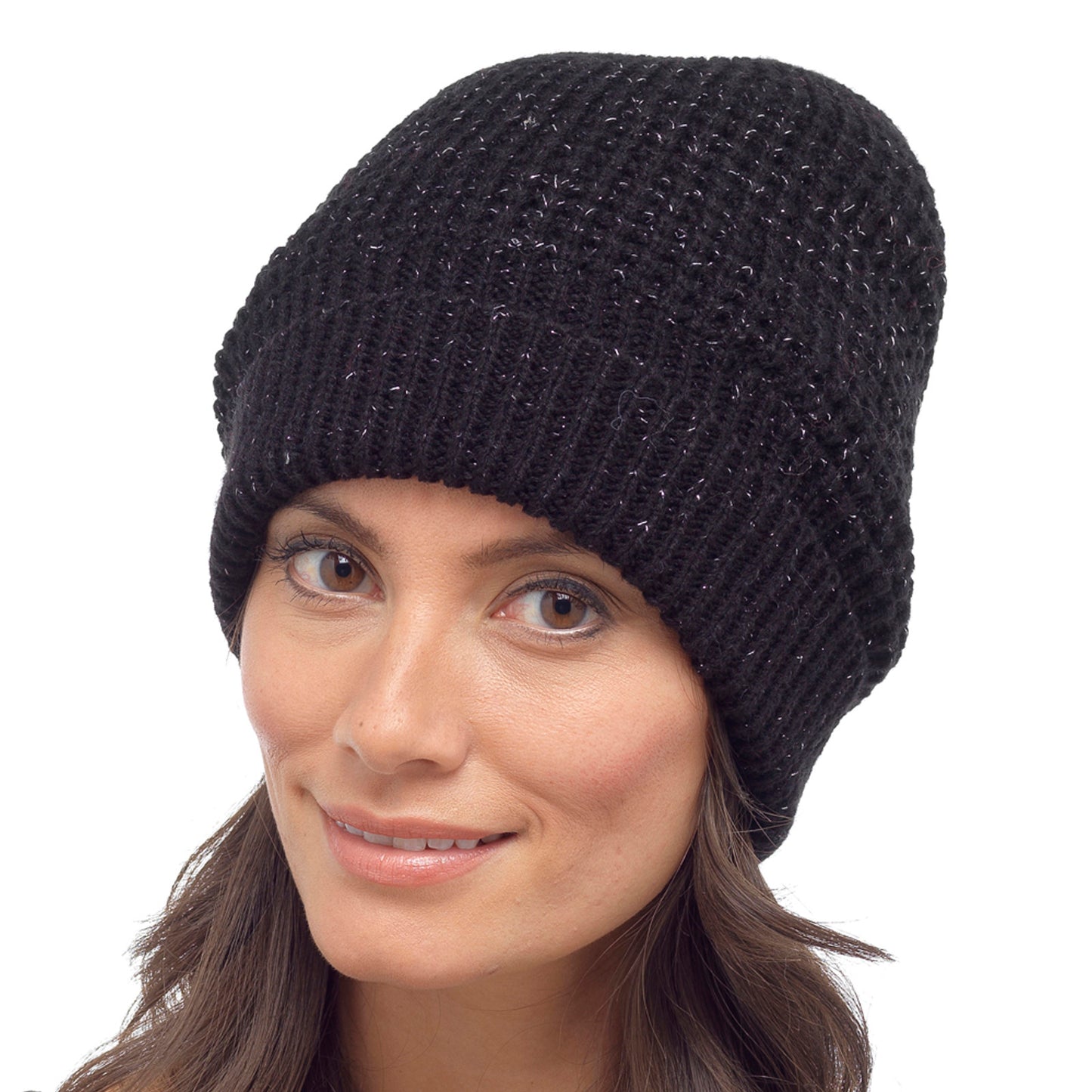Ladies Faux Fur Lined Thick Knitted Beanie Hat