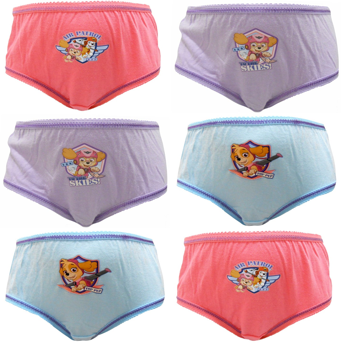 Paw Patrol "Air Patrol" Girls 6 Pack Knickers Briefs - 18-24 MOnths