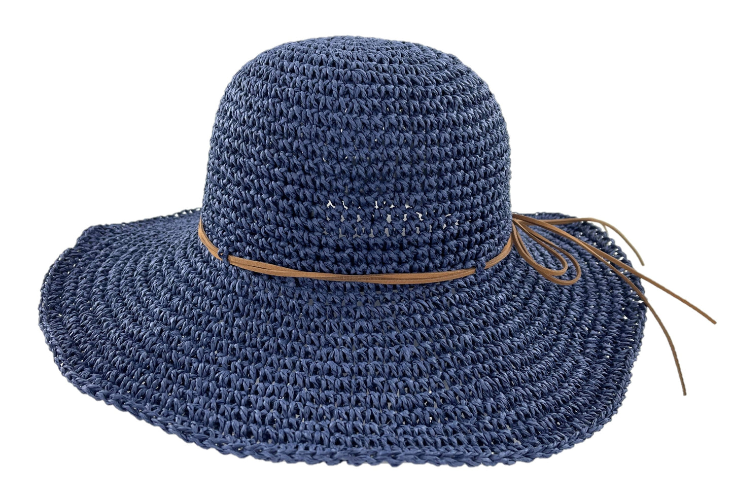 Ladies Wide Brimmed Floppy Straw Summer Sun Hat with Bow Detail