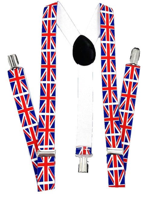 Union Jack Adult Braces for Trousers Fancy Dress Jubilee, Coronation Costume Acc
