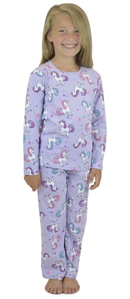 Girls Lilac Unicorn Print Pyjama Set 11-12 Years