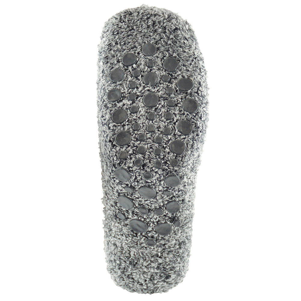 4 Pairs Mens Grey Marl Non-Skid Gripper Slipper Socks