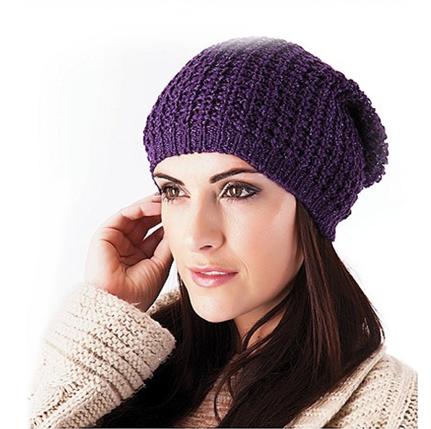 Ladies Knitted Slouch Winter Hat 4 Colours To Choose from