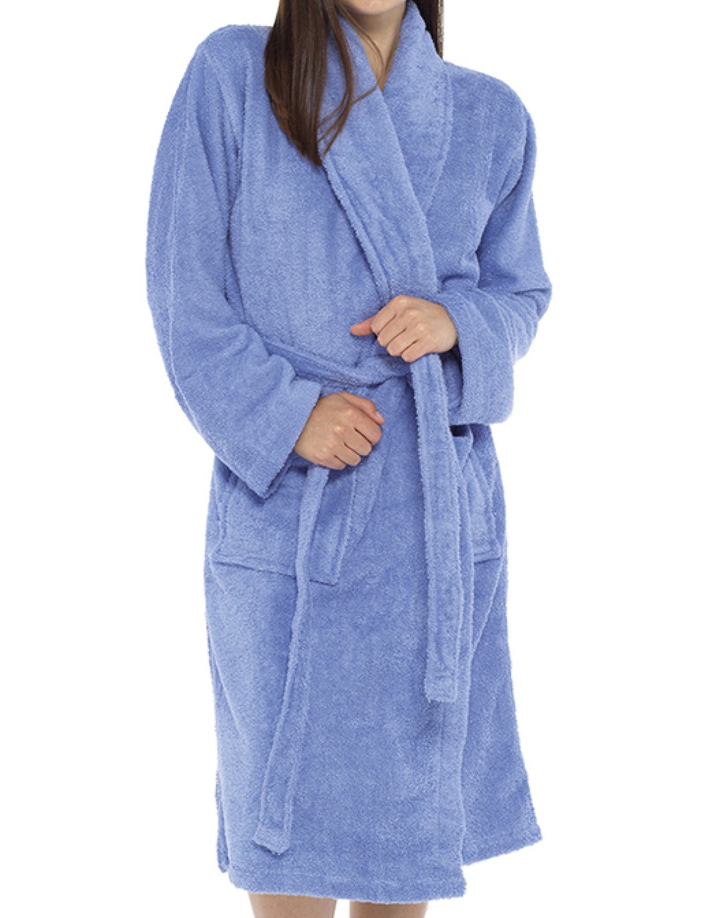 Ladies 100% Cotton Towelling Spa Bath Robe Dressing Gown