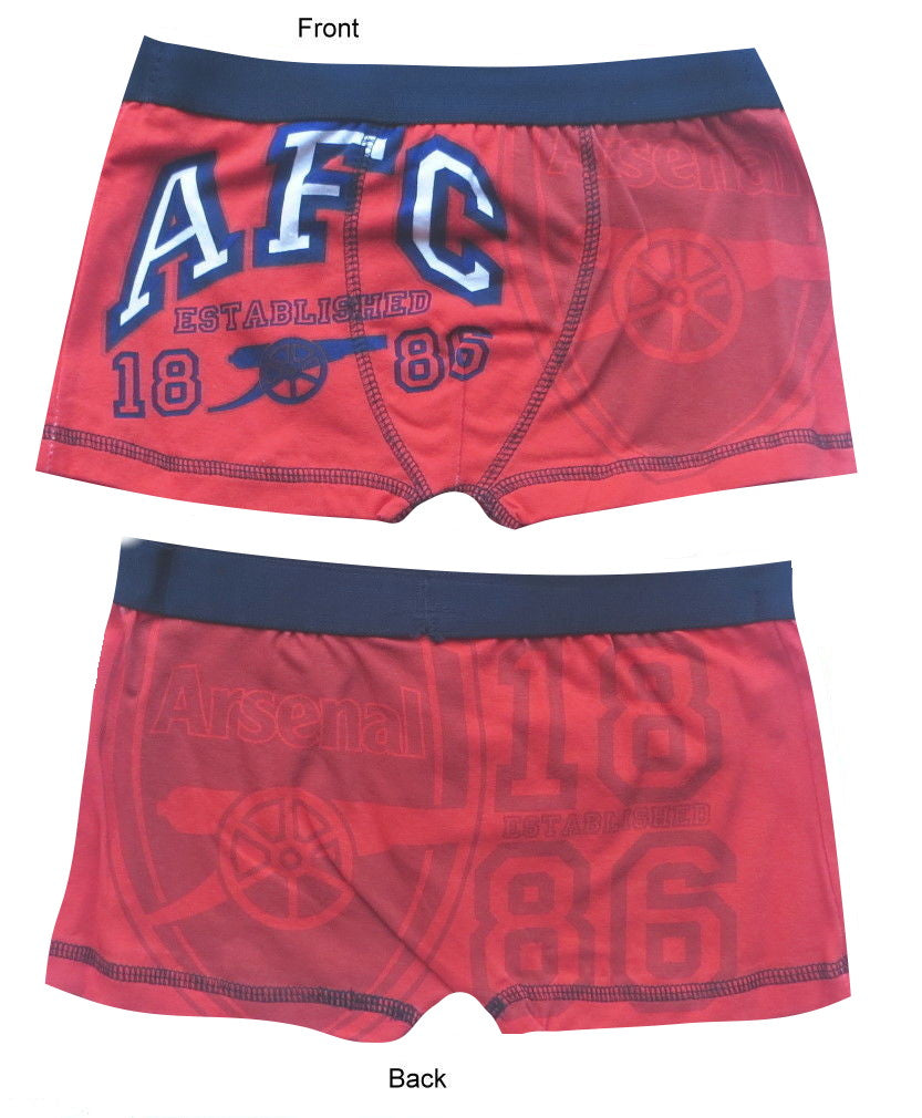 Arsenal FC Boys' Boxer Trunks – Stretch Cotton Jersey – Official Gunners Fanwear