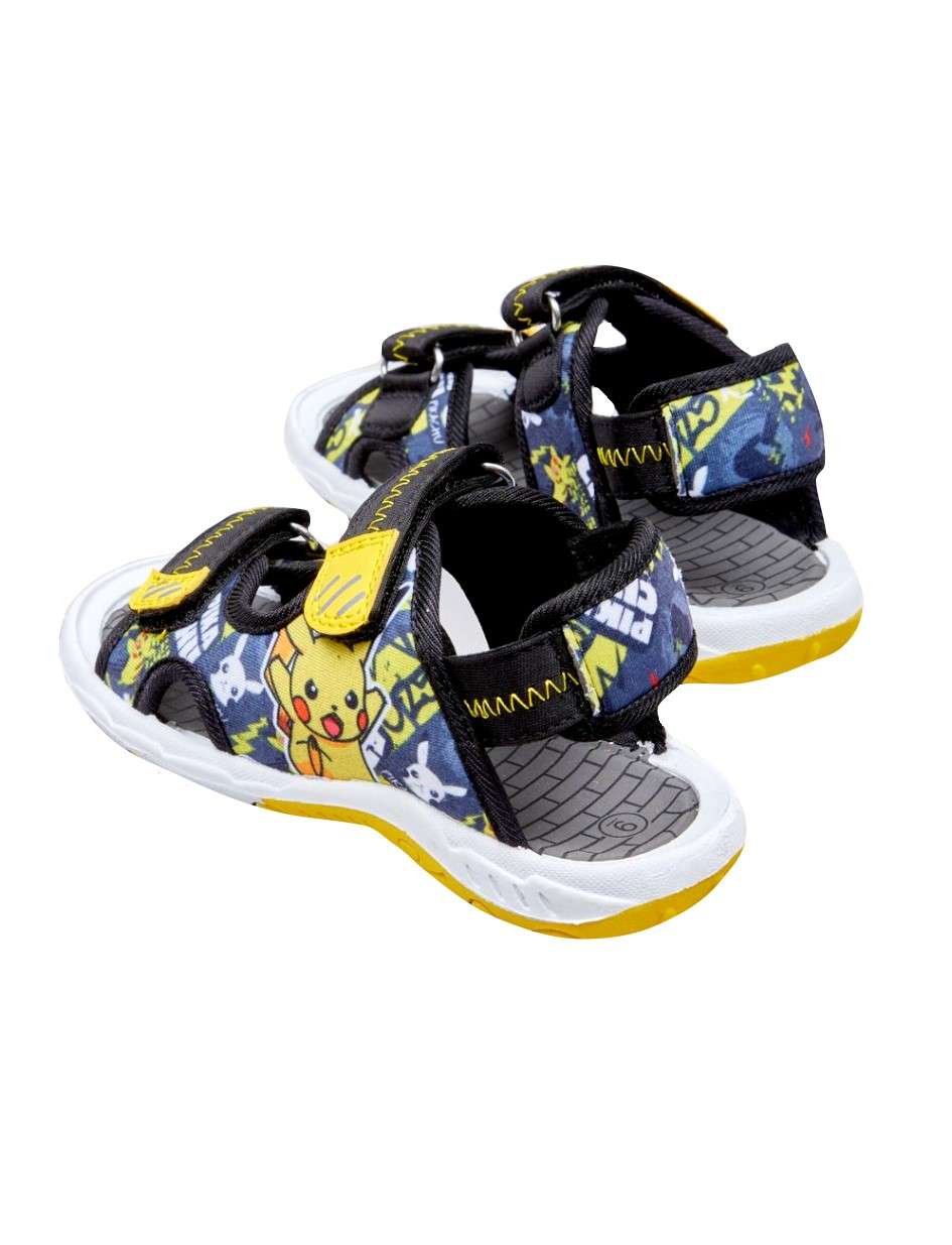 Pokémon Boys Black and Yellow Sports Sandals