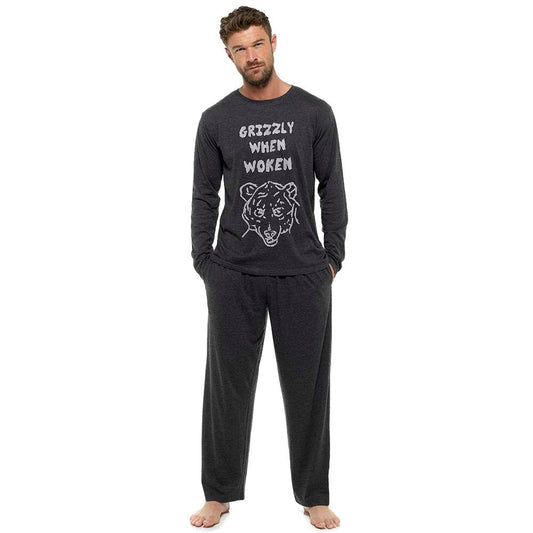 Men's Slogan Print Cotton Jersey Pyjama Set