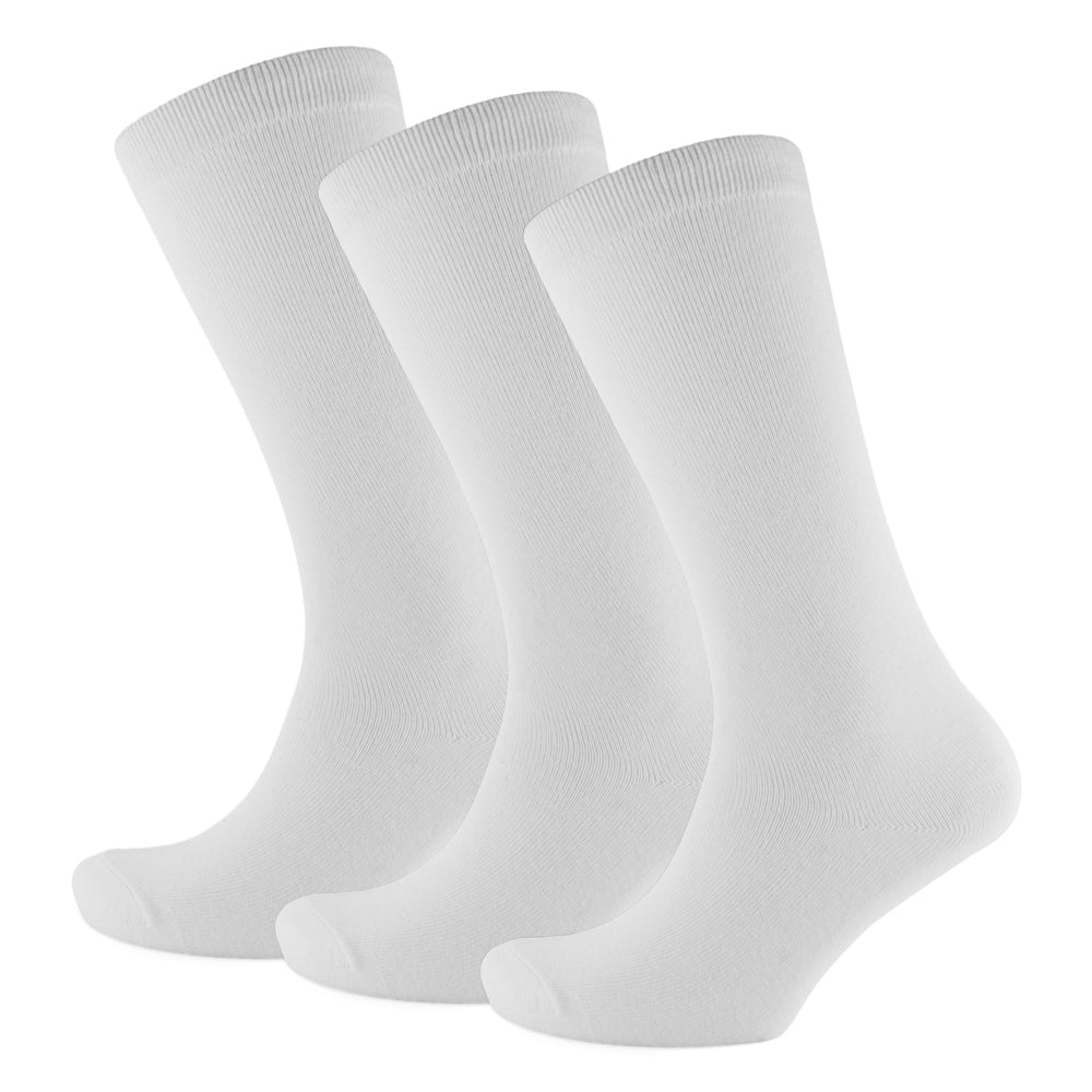 6 Pairs Girls' Cotton-Rich White Knee High School Socks