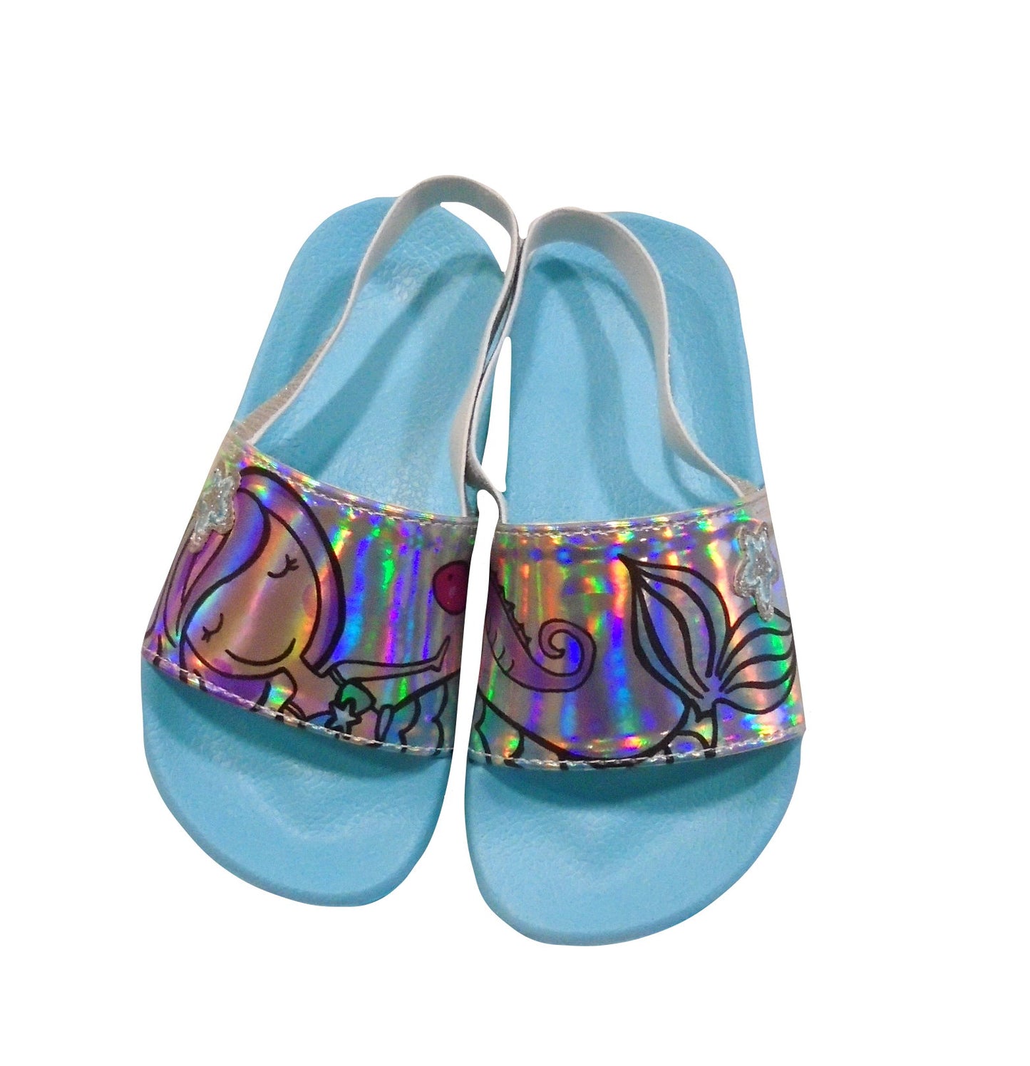 Girls Mermaid Slider Sandals with Ankle Strap Great for Summer