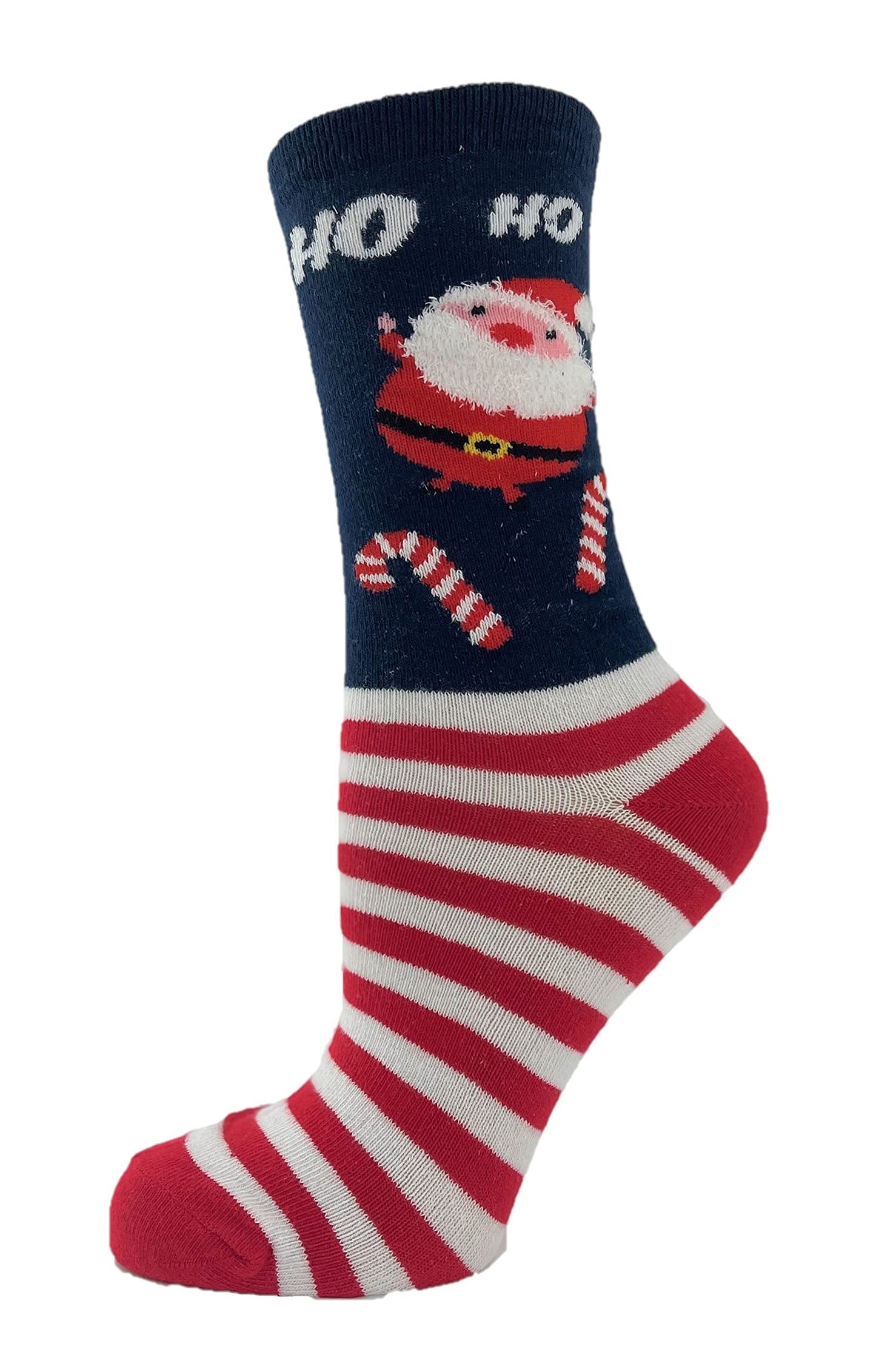 1 Pairs Ladies Christmas Santa Patterned Cotton Rich Socks