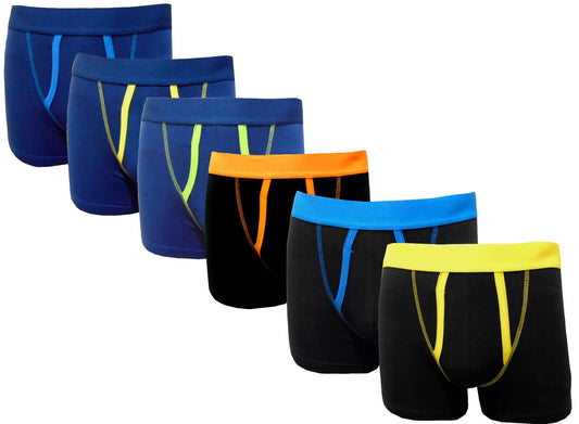 Tom Franks Men's 6 Pack Cotton Blend A Front Boxer Trunks