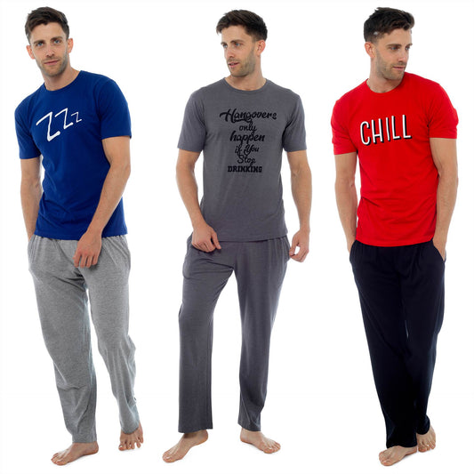 Mens Slogan Two-Piece Pyjama Set