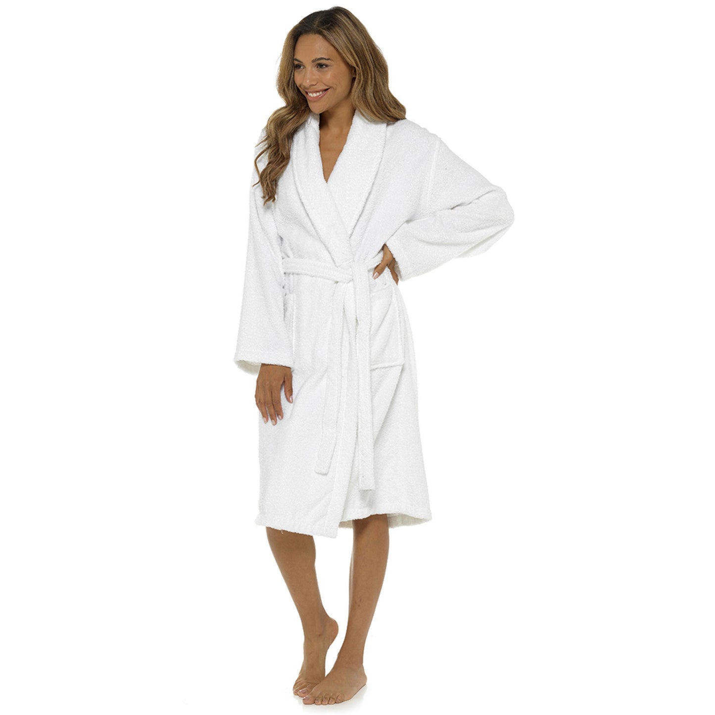 Ladies 100% Cotton Towelling Spa Bath Robe Dressing Gown