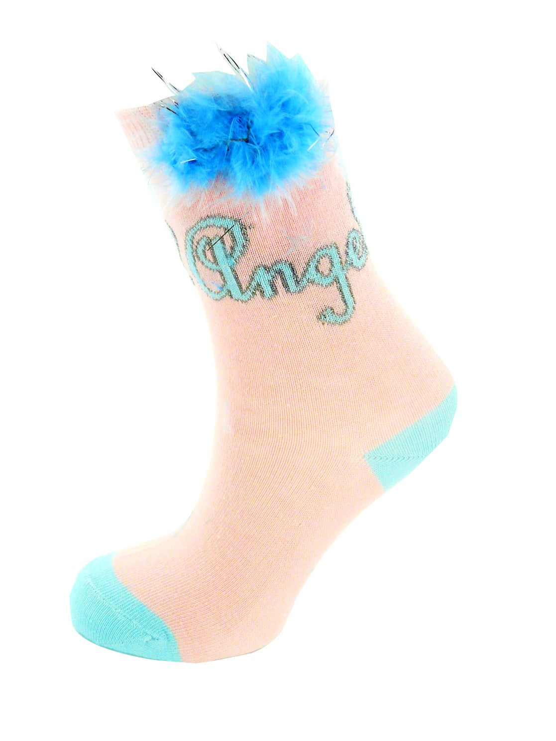 Girls 3 Pairs Pastel Coloured Fancy Feather Ankle Socks