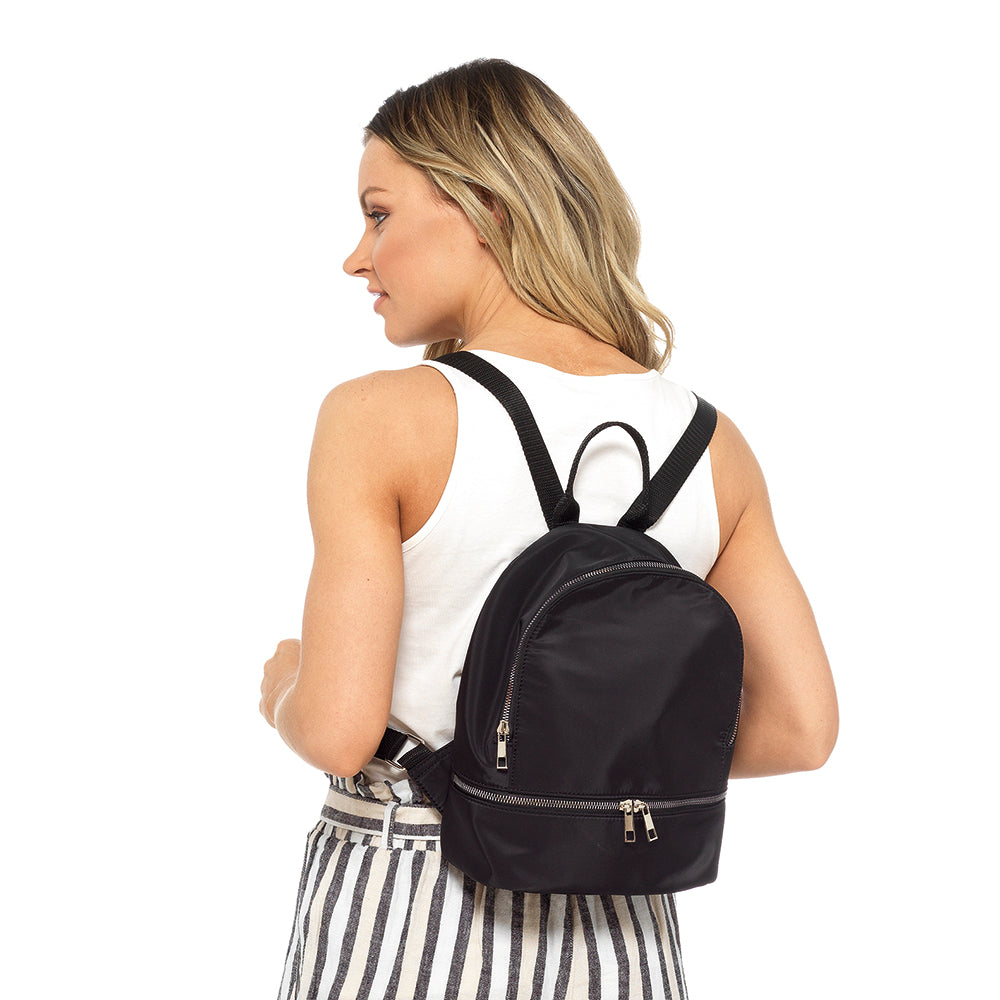Black Compact Fashion Rucksack Backpack