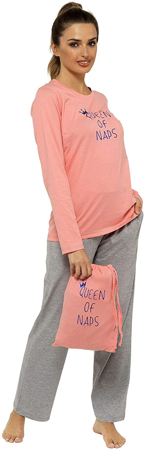 Ladies "Queen of Naps" Jersey Pyjamas in a Bag