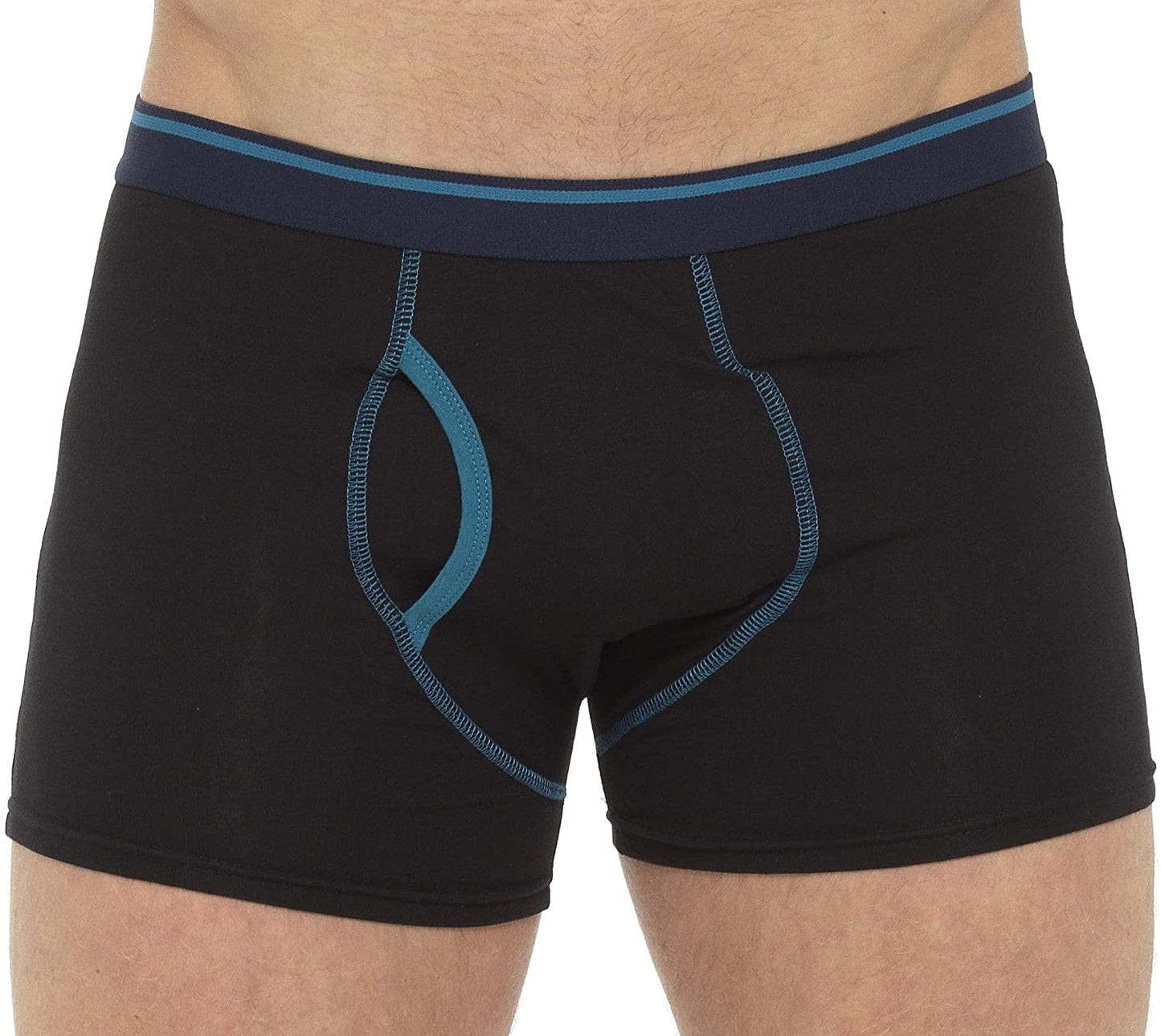 6 Pack Men's Cotton Rich Trunks with Keyhole