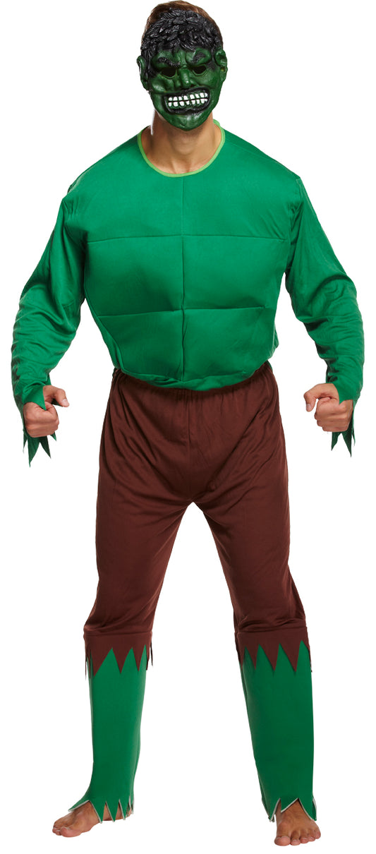 Adult Angry Green Man (One Size) Fancy Dress Costume