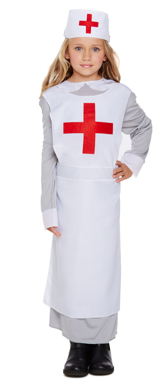 Great World War 1 Nurse Girls Fancy Dress Costume Age 4-11 Years Available