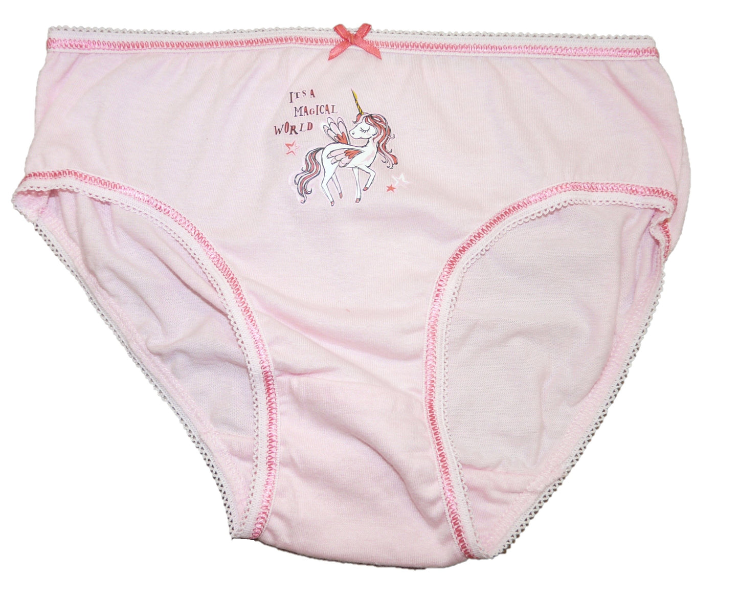 6 Pairs Girls Unicorn Print 100% Cotton Briefs Knickers Underwear