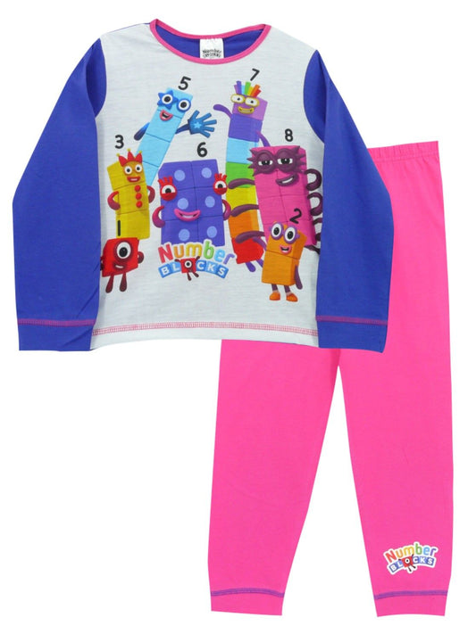 Numberblocks "Waving" Girl's 2 Piece Cotton Pyjama Set