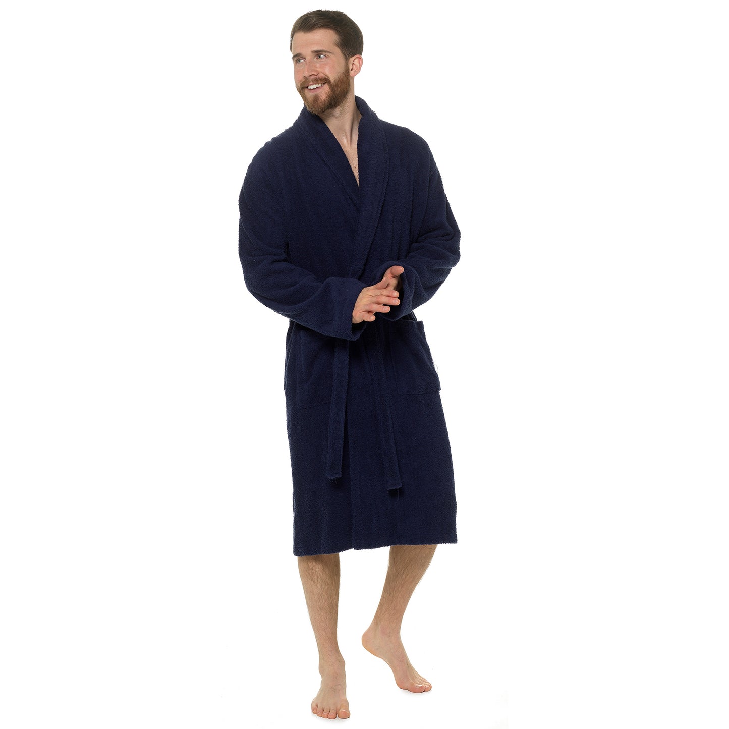 Men's 100% Cotton Towelling Spa Bath Robe Dressing Gown