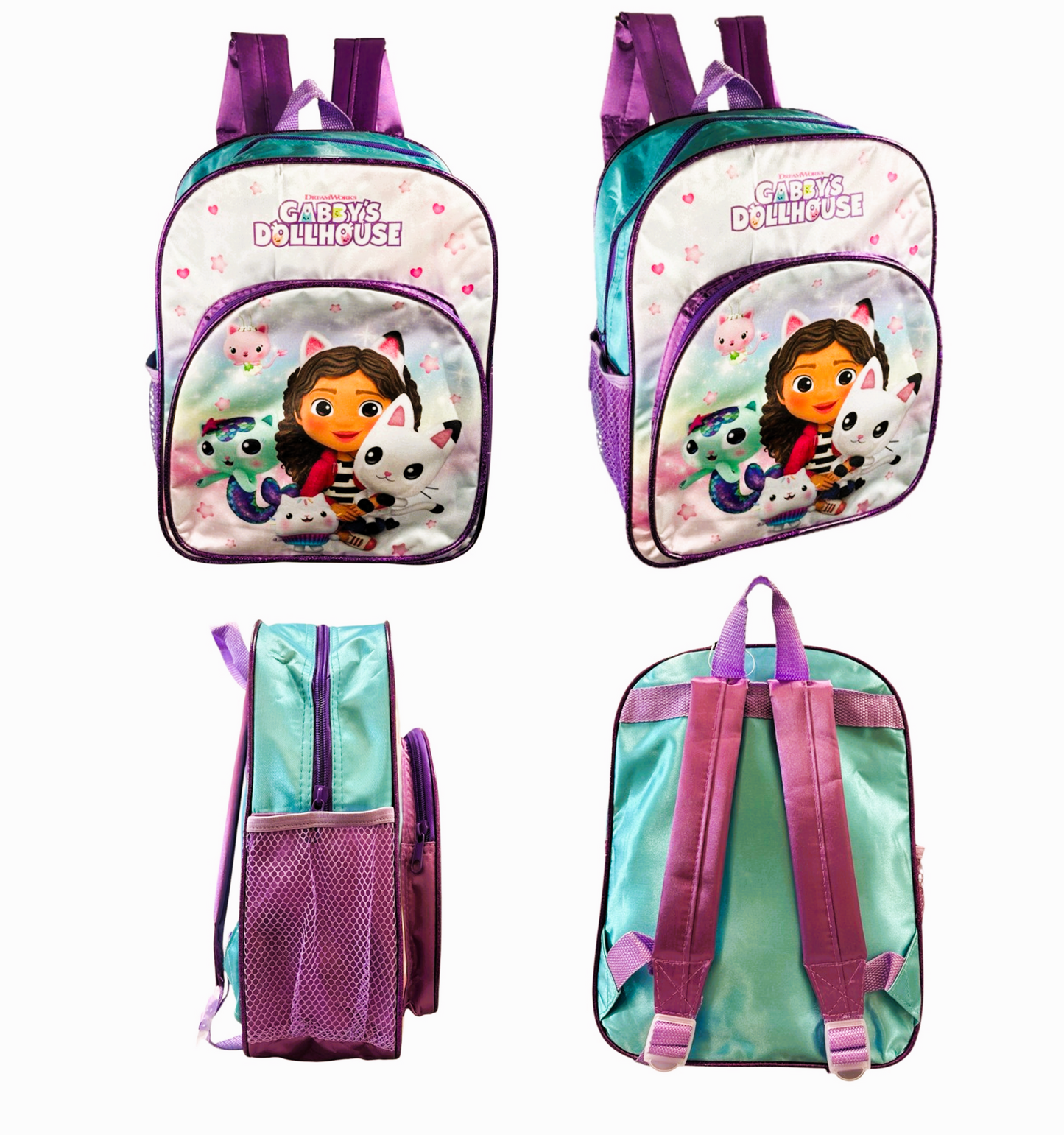 Gabby’s Dollhouse Kids Backpack – 31cm | Adjustable Straps, 2 Compartments & Side Bottle Pocket