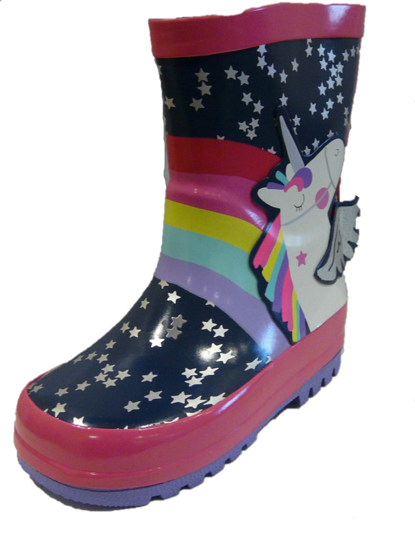 Girls Unicorn and Rainbow "Cinetta" Rubber Wellington Boots