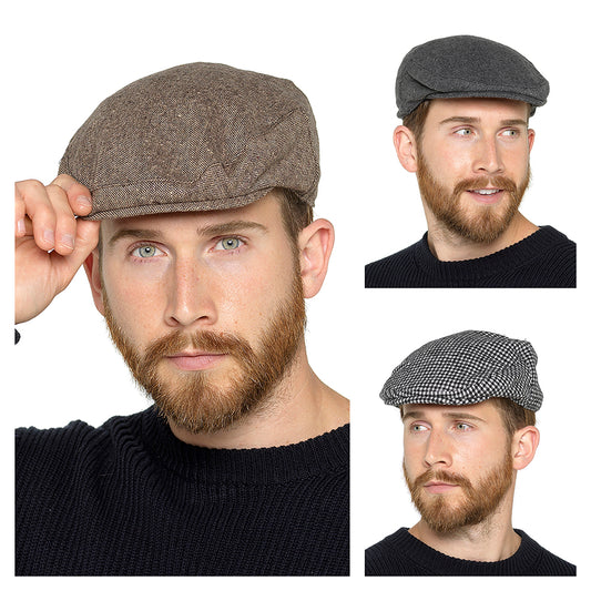 Tom Franks Men’s Lined Checked Flat Cap