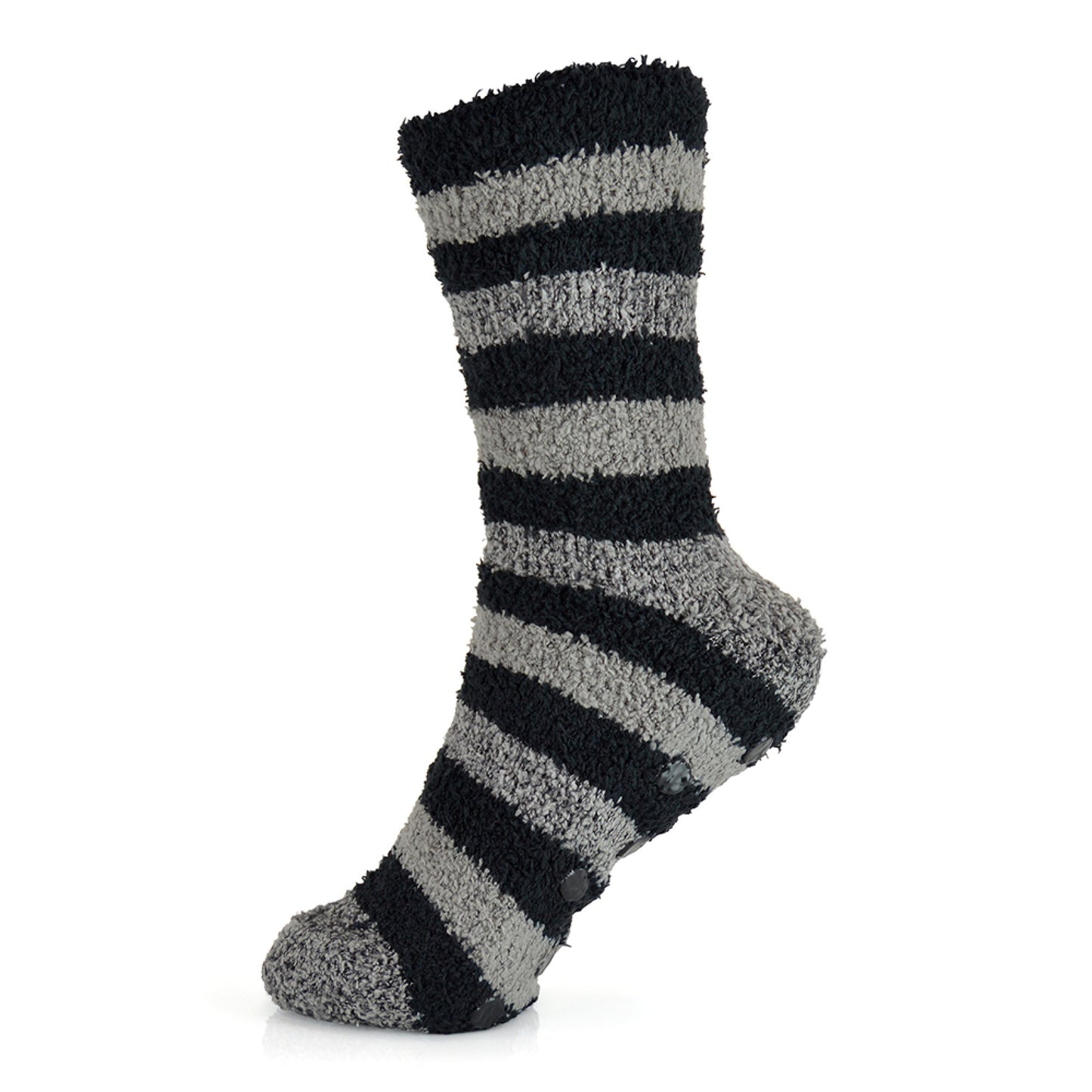 4 Pairs Men's Cosy Non-Skid Gripper Slipper Socks UK 7-11 - Blue and Black